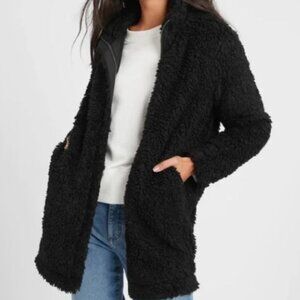 Banana Republic Plush Black Teddy Coat